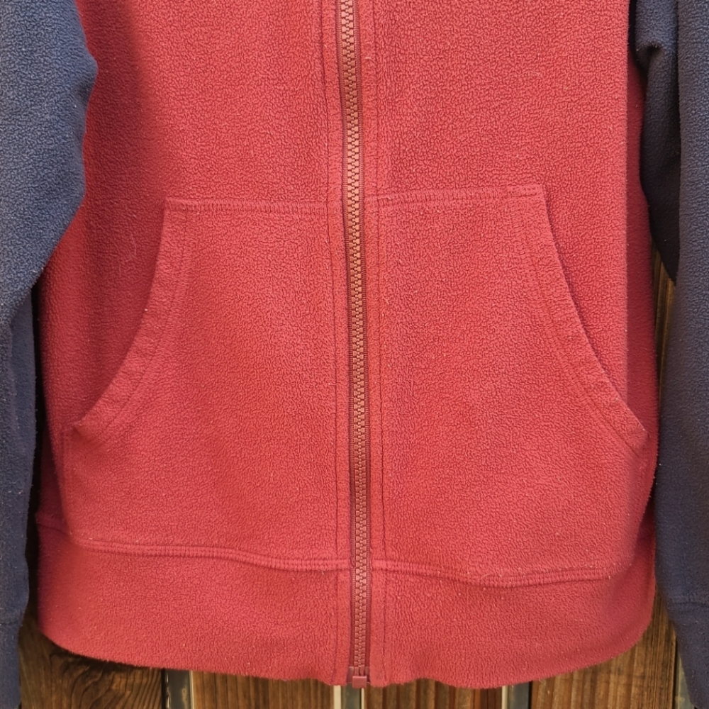 THE NORTH FACE Red Blue Hoodie Full Zipper Jacket Fleece Boys S 7 PLAY CONDITION - Picture 6 of 16